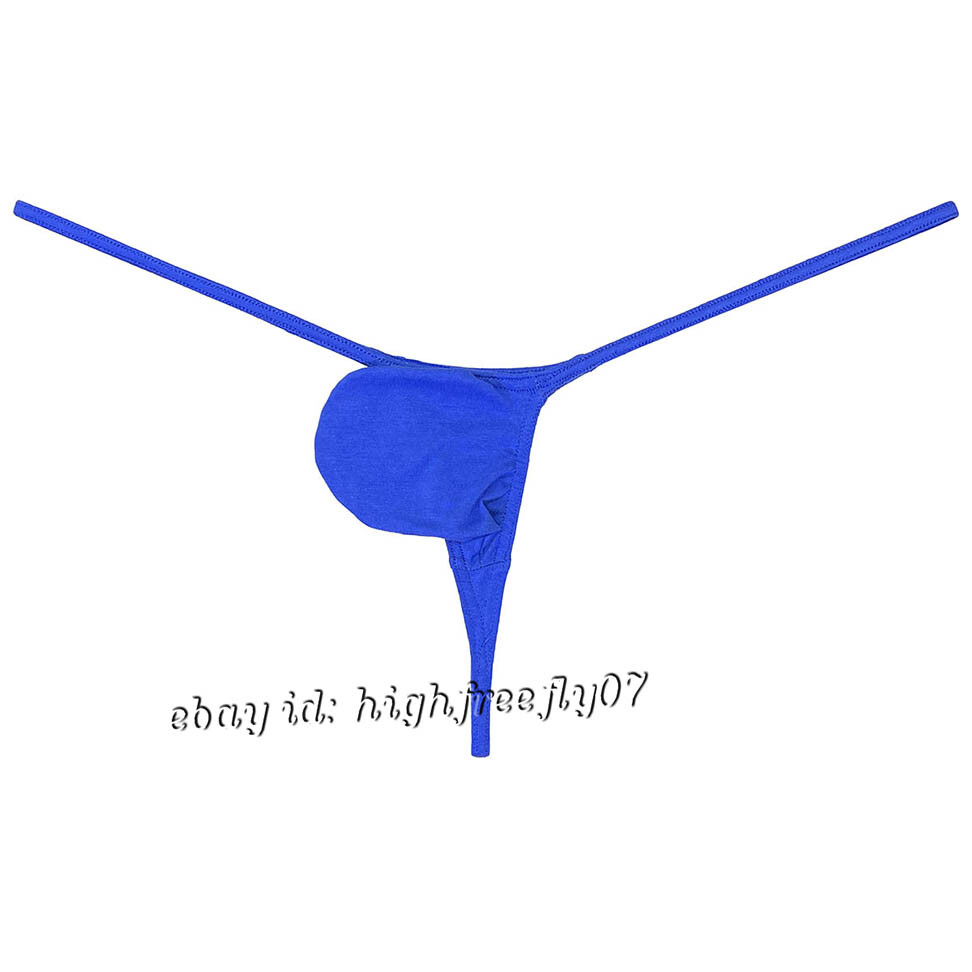 Men’s Cotton Micro Thong Contour Pouch Underwear String Bikini T-back Underpants