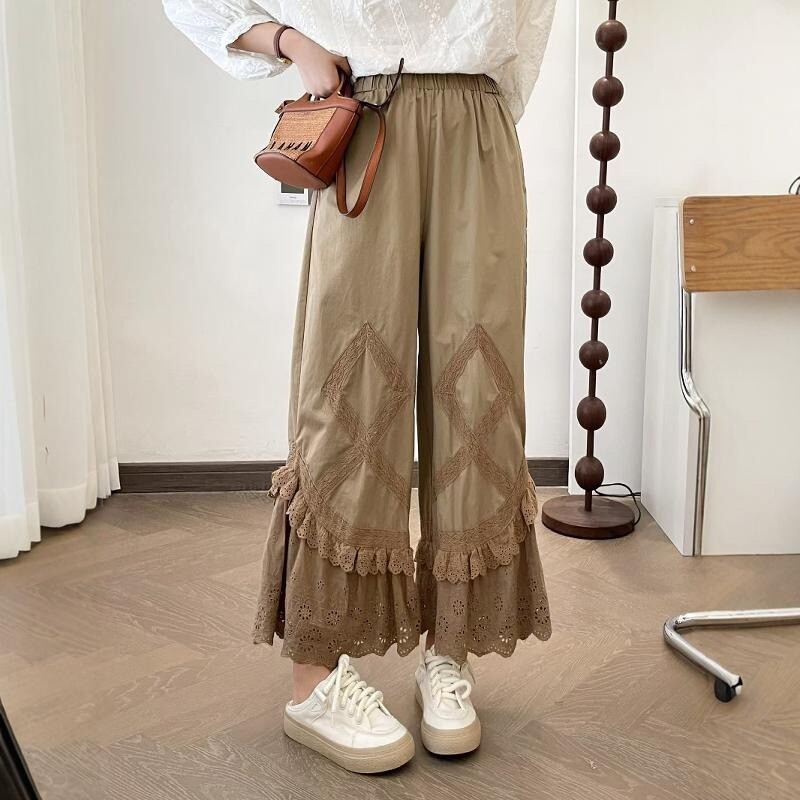 Ladies Victorian Bloomers Pants Renaissance Pettipants Ruffle Trousers Mori Girl