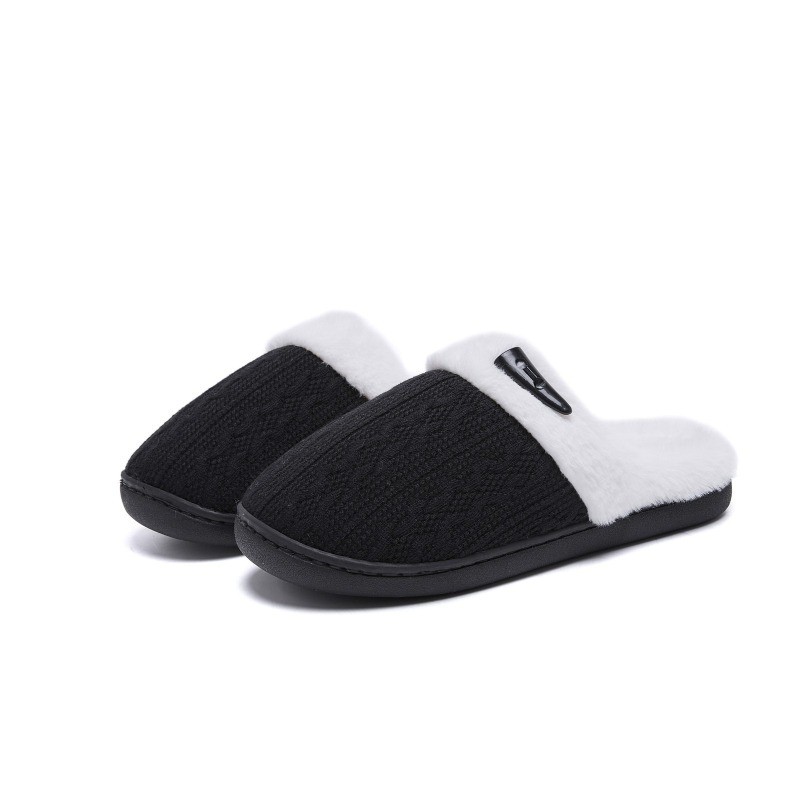 Ladies Indoor House Slippers, Warm Plush Non-Slip Fleece Lined Shoes