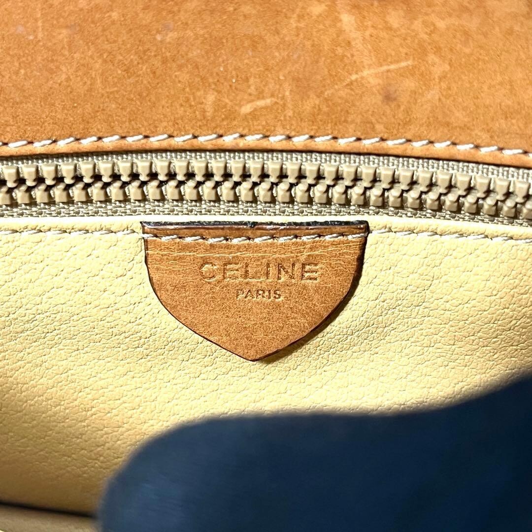 CELINE Shoulder bag Macadam Horsebit Beige Vintage Authentic From Japan