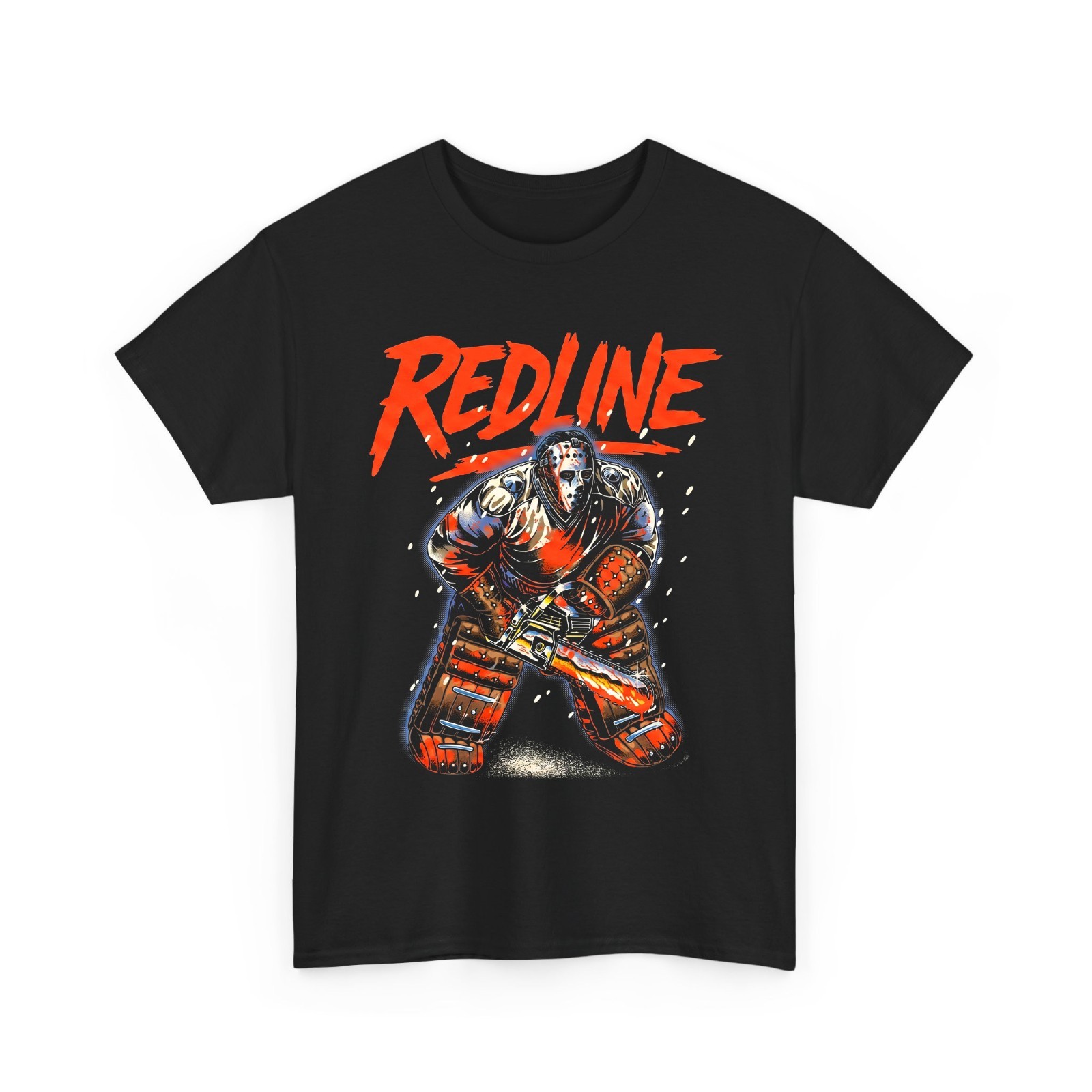 Redline Hockey Mask Chainsaw Horror Shirt
