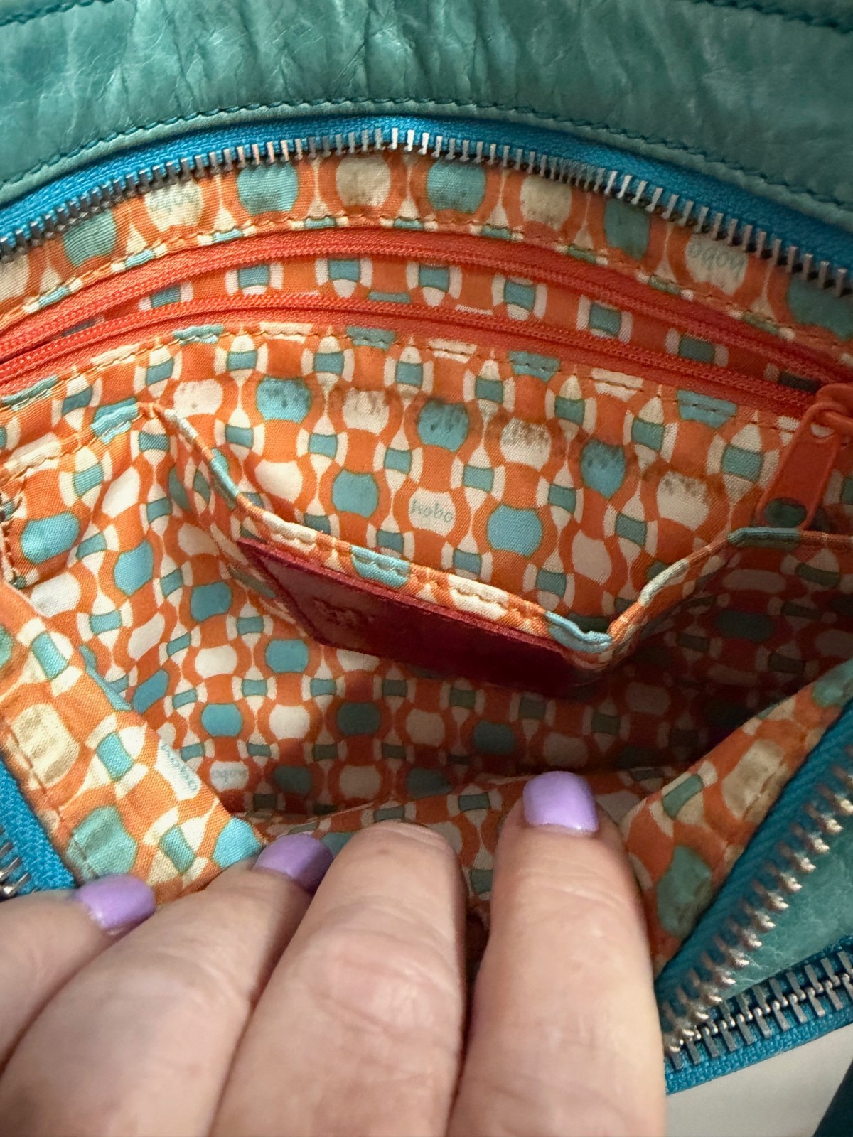 HOBO Sheila/Cassie Crossbody in Tranquil Blue leather