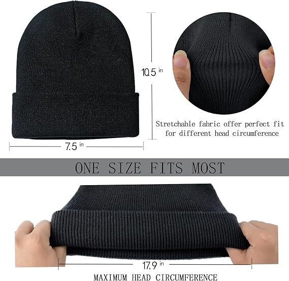 Beanie Hat Cap Plain Knit Ski Skully Cuff Winter Warm Slouchy Men Women Solid CF