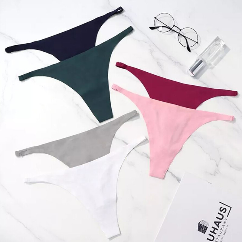 5 Packs Lot Sexy Womens Seamless Panties Lingerie G-String Thong Brief Underwear
