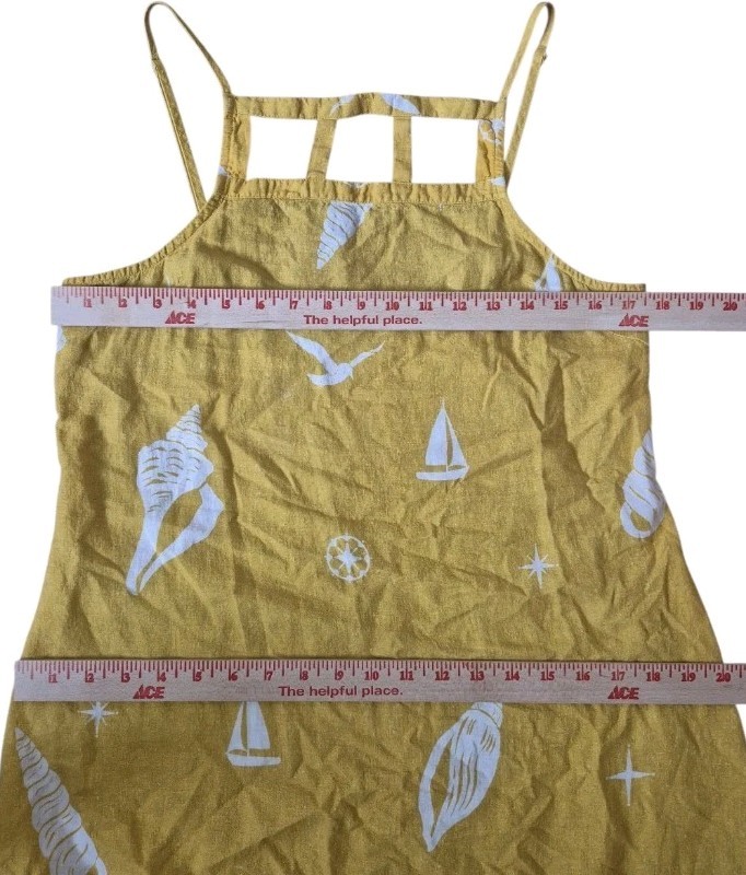 Anthropologie Celandine Cutout Mini Dress Yellow Size Medium Coastal Beach