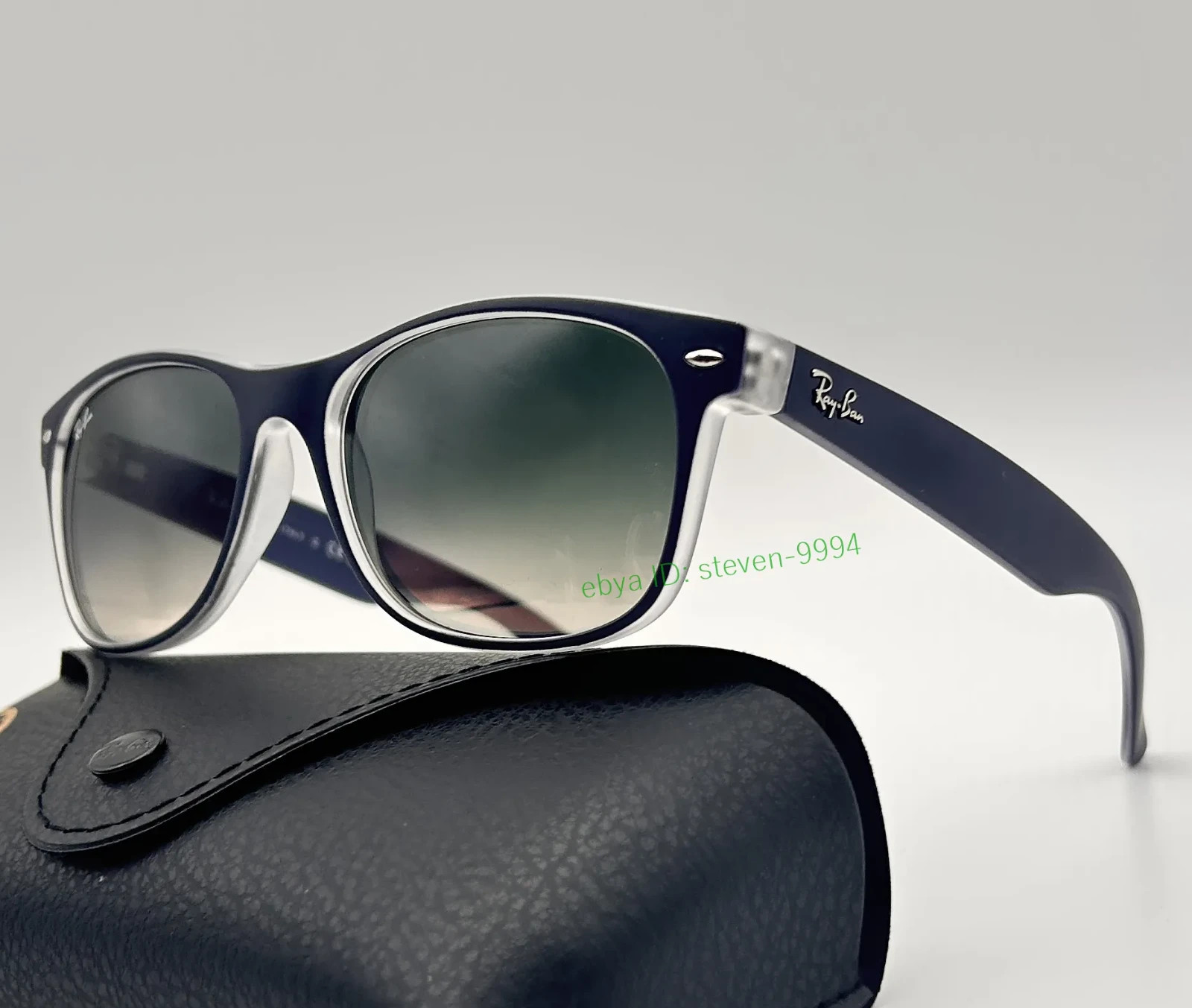 New Ray-Ban NEW Wayfarer Sunglasses RB2132 55mm Grey/Matte Blue UV400 Authenti