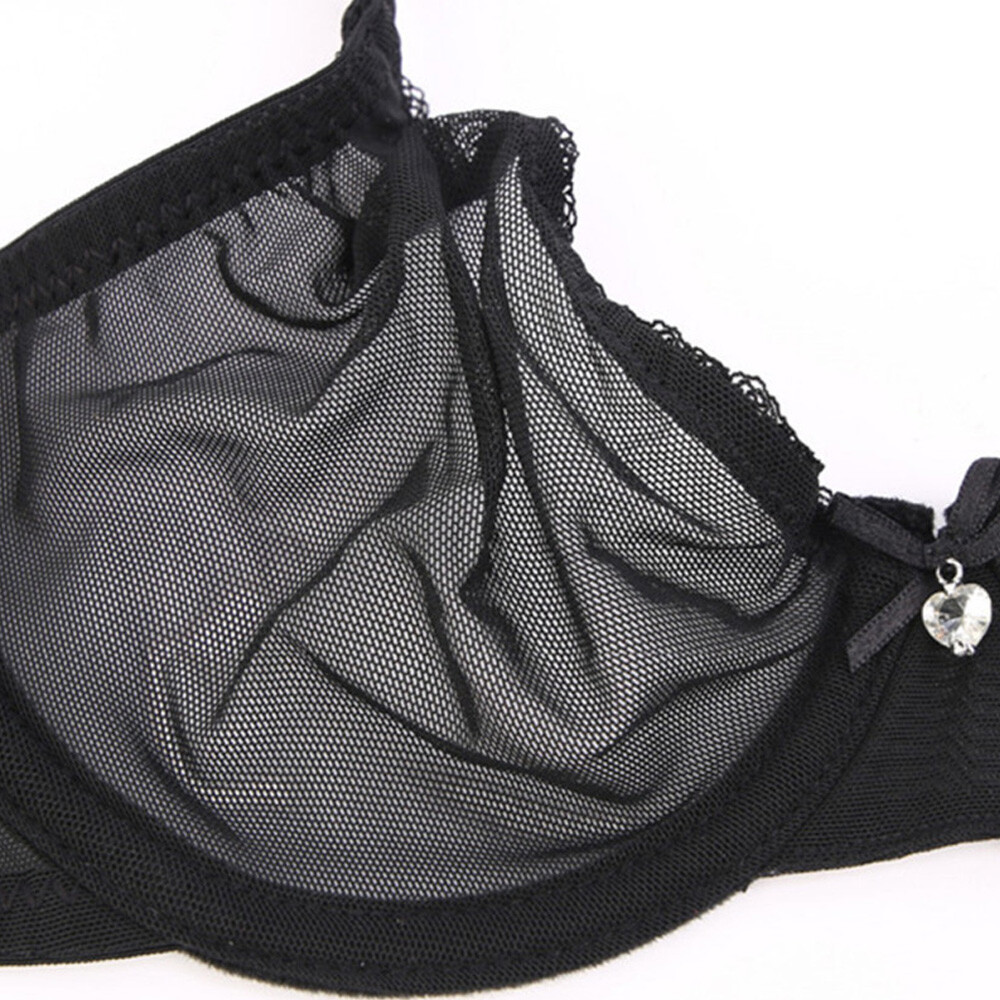 Young Lady Bra Set Sexy Unpadded Lingerie See-through Plus Size Bras Thong Panty