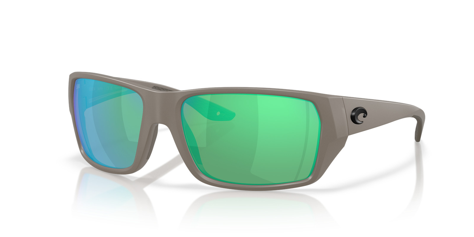 Costa Del Mar Tailfin Matte Olive Shale/Green Mirror 580G Polarized Sunglasses