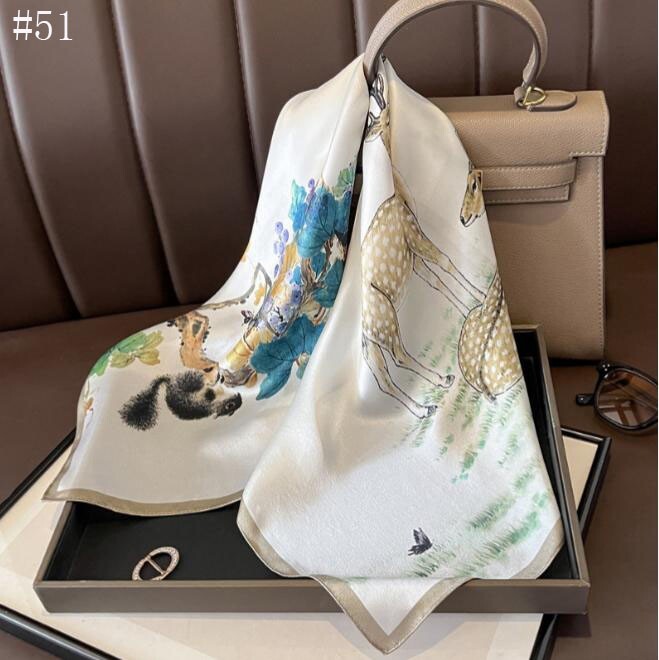 100% Mulberry Silk 27″ Square Scarf Women Neckerchief Wrap Floral Yellow Flower