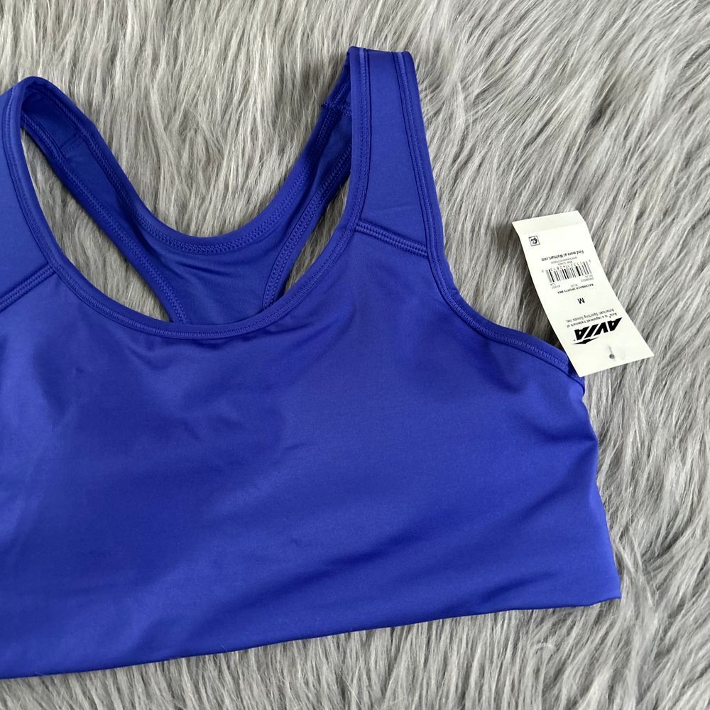 Avia Wirefree Sports Bra Women’s Size Medium Blue Racerback Medium Support