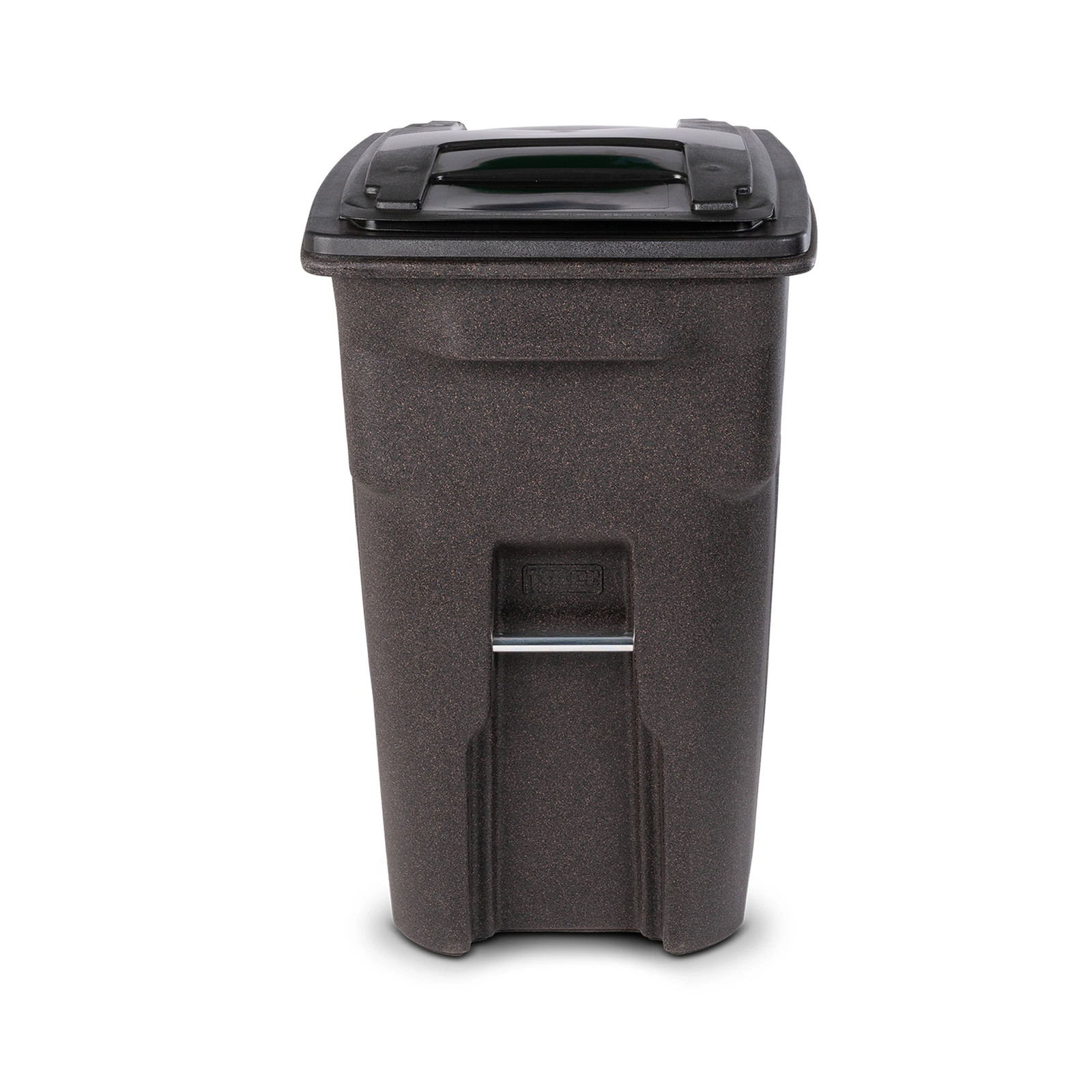 Toter 64 Gallon Brownstone Plastic Wheeled Hinged Lid Trash Can|12336