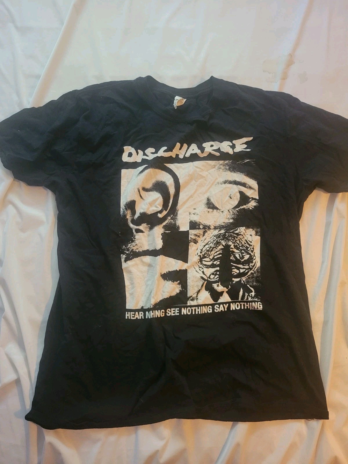 DISCHARGE Hear Nothing T-SHIRT XL Athletic Fit GBH Exploited Chaos