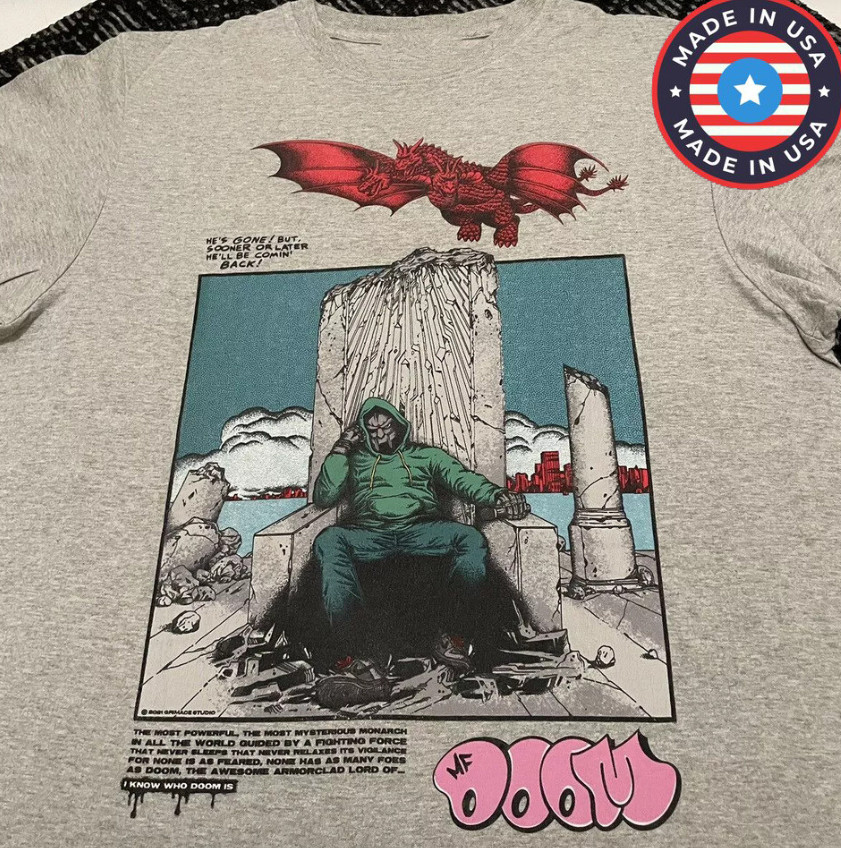 Rare Sport Gray MF DOOM Collection Unisex Adult Cotton T-Shirt MC1259