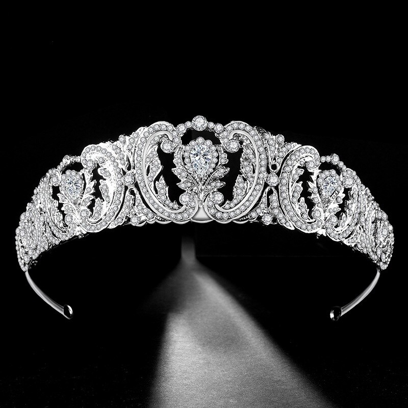 4.8cm Tall Quality CZ Crystal Wedding Queen Princess Prom Tiara Crown For Women