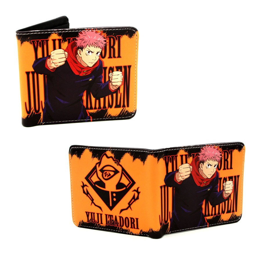 YUJI ITADORI ORANGE Jujutsu Kaisen 4 in. Bi Fold Wallet (Anime Credit Card)