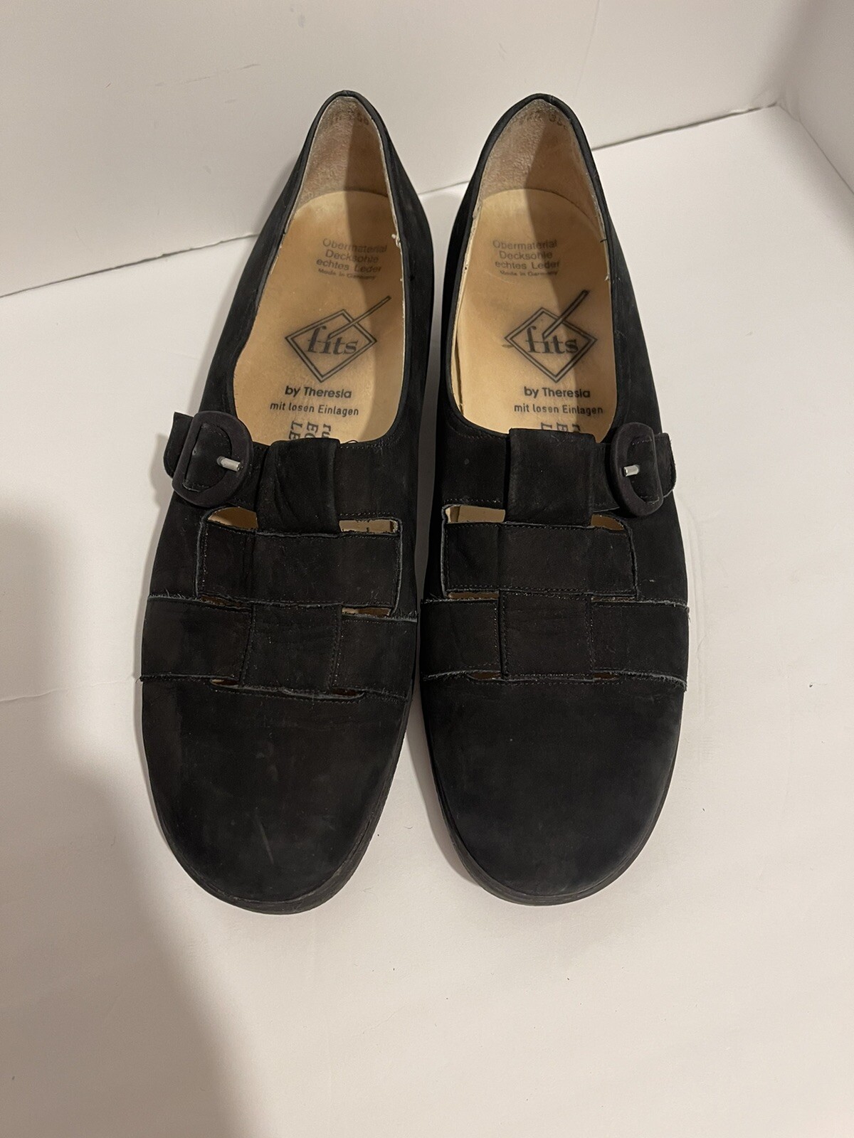 Fits by Theresia Bianca Black suede Shoe Mary Jane style women’s size 8.5