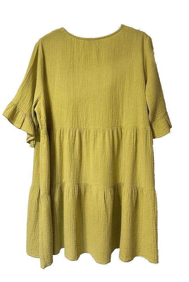 ROMAN TEXTURED TIERED COTTON SMOCK DRESS SIZE 20