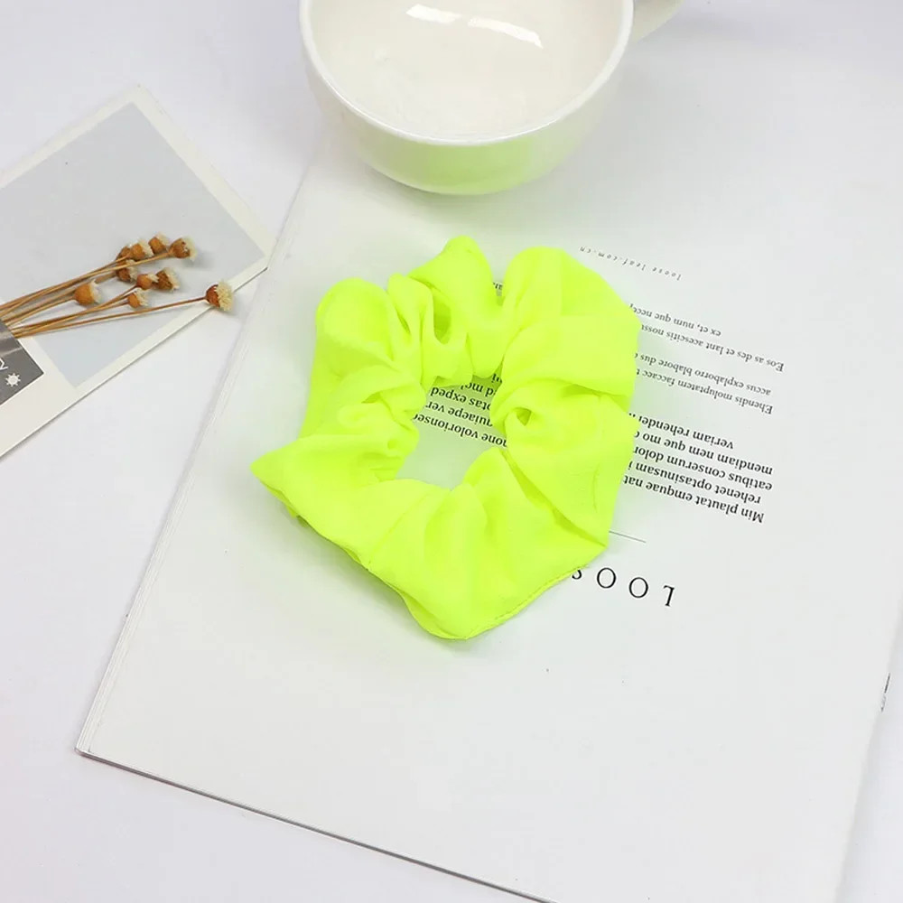 1PCS Hair Accessories Neon Scrunchies Elastic Hair Ties Colorful Ponytail Holder