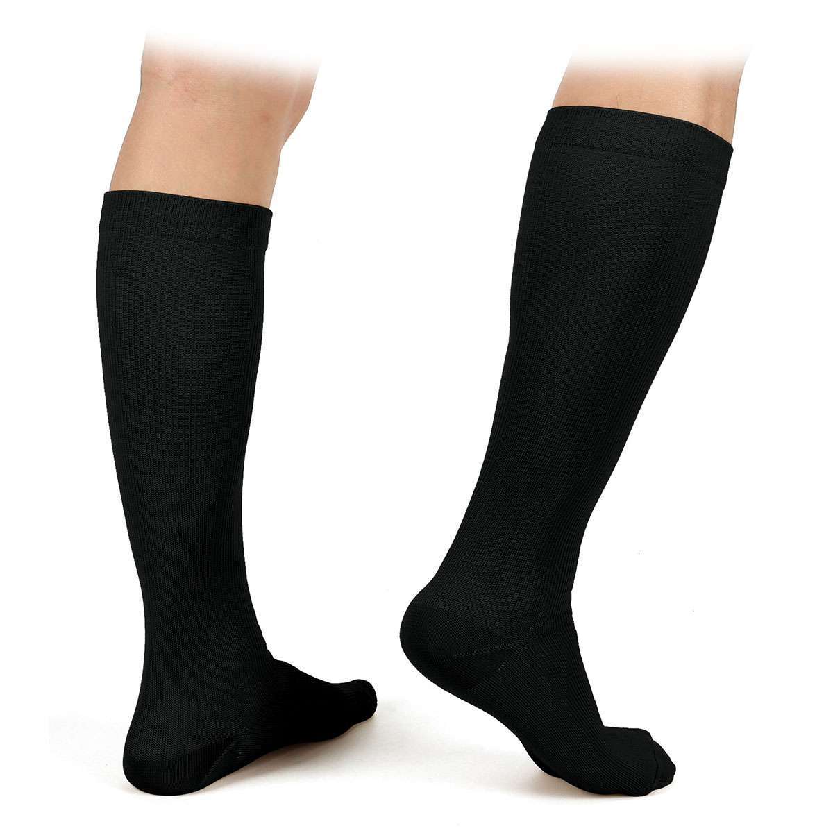 S M L XL 2XL 3XL 4XL Wide Calf Plus Size Compression Socks Women Men 20-30mmHg
