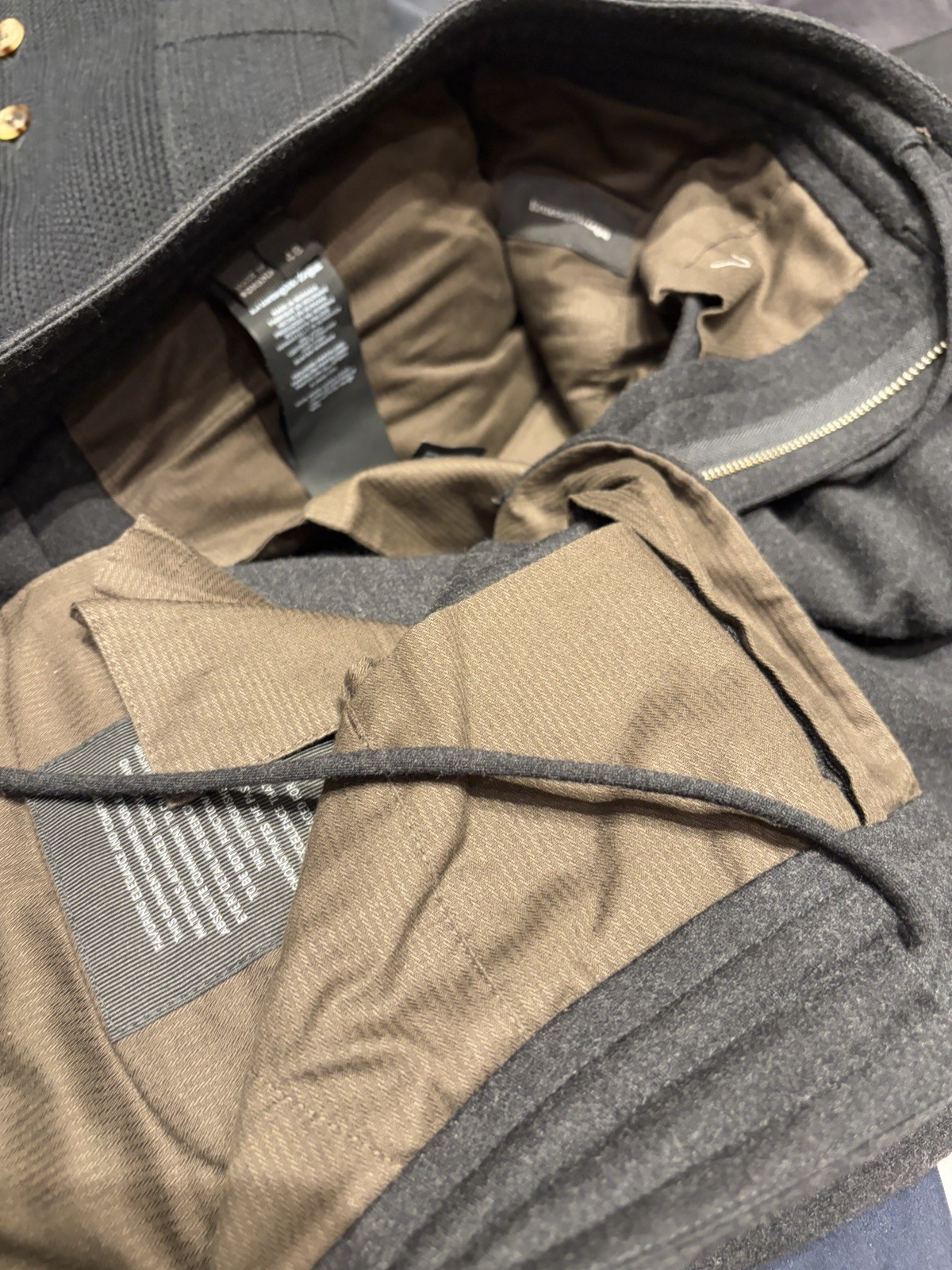 **Zegna Mens Luxury Grey Wool Drawstring Sweatpants. SZ S/48 WOW $1050 Retail