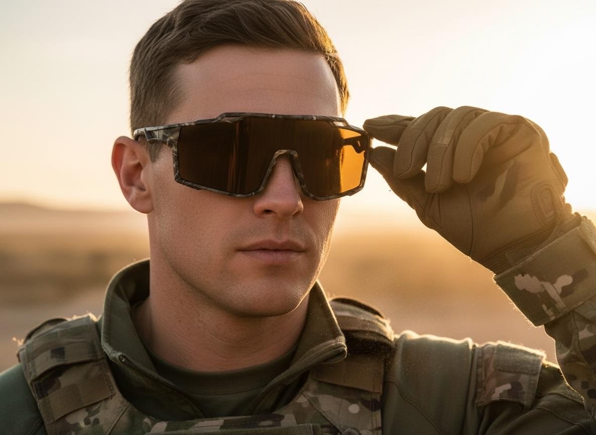 Sporty Military Tactical Fishing Hunting Wrap SUN GLASSES Large Camouflage Frame