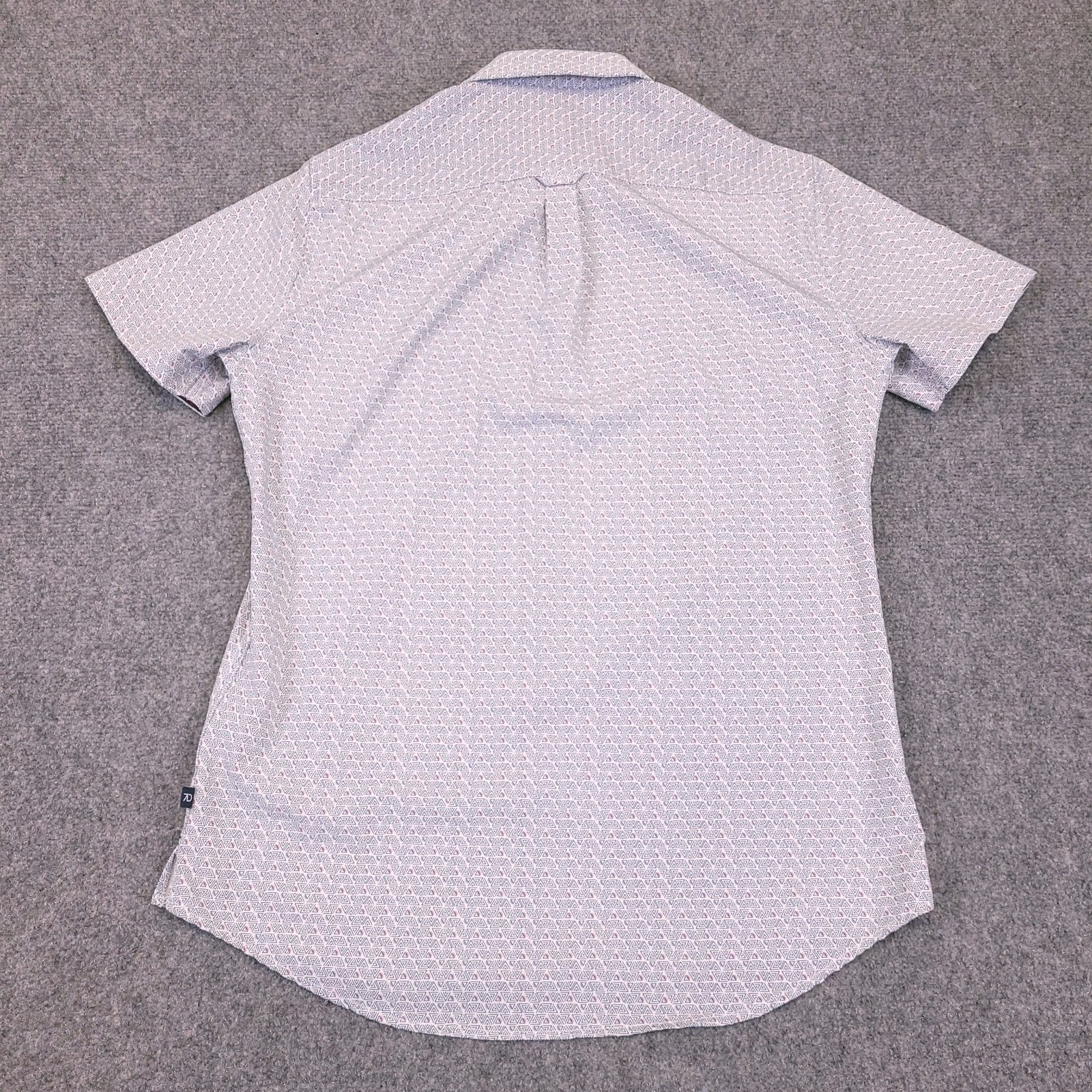 7d 7 Diamonds Shirt Men Small Button Up Geometric 4 Way Stretch Trim Contrast