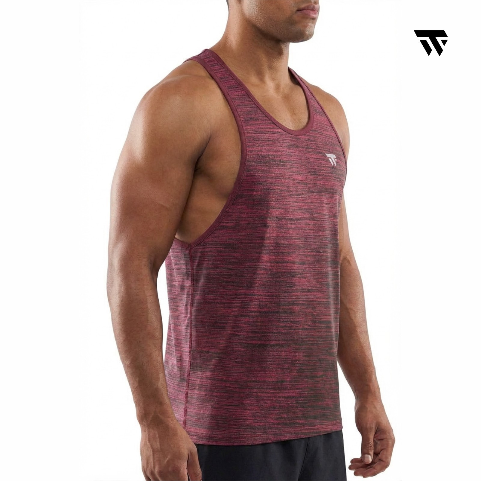 Men’s Gym Stringer Vest Tank Top Bodybuilding Muscle Workout Training Maroon