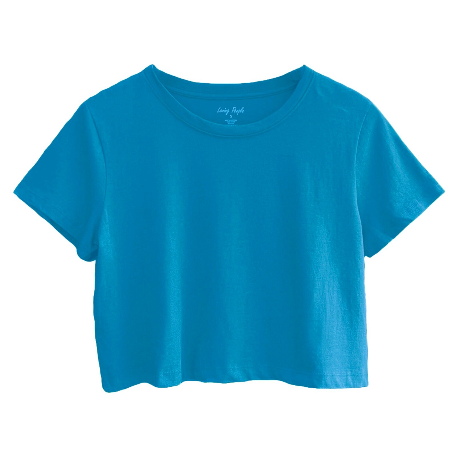 Women’s Loose Fit Crop Tops Round Neck Short Sleeve Casual 100% Cotton T-Shirts