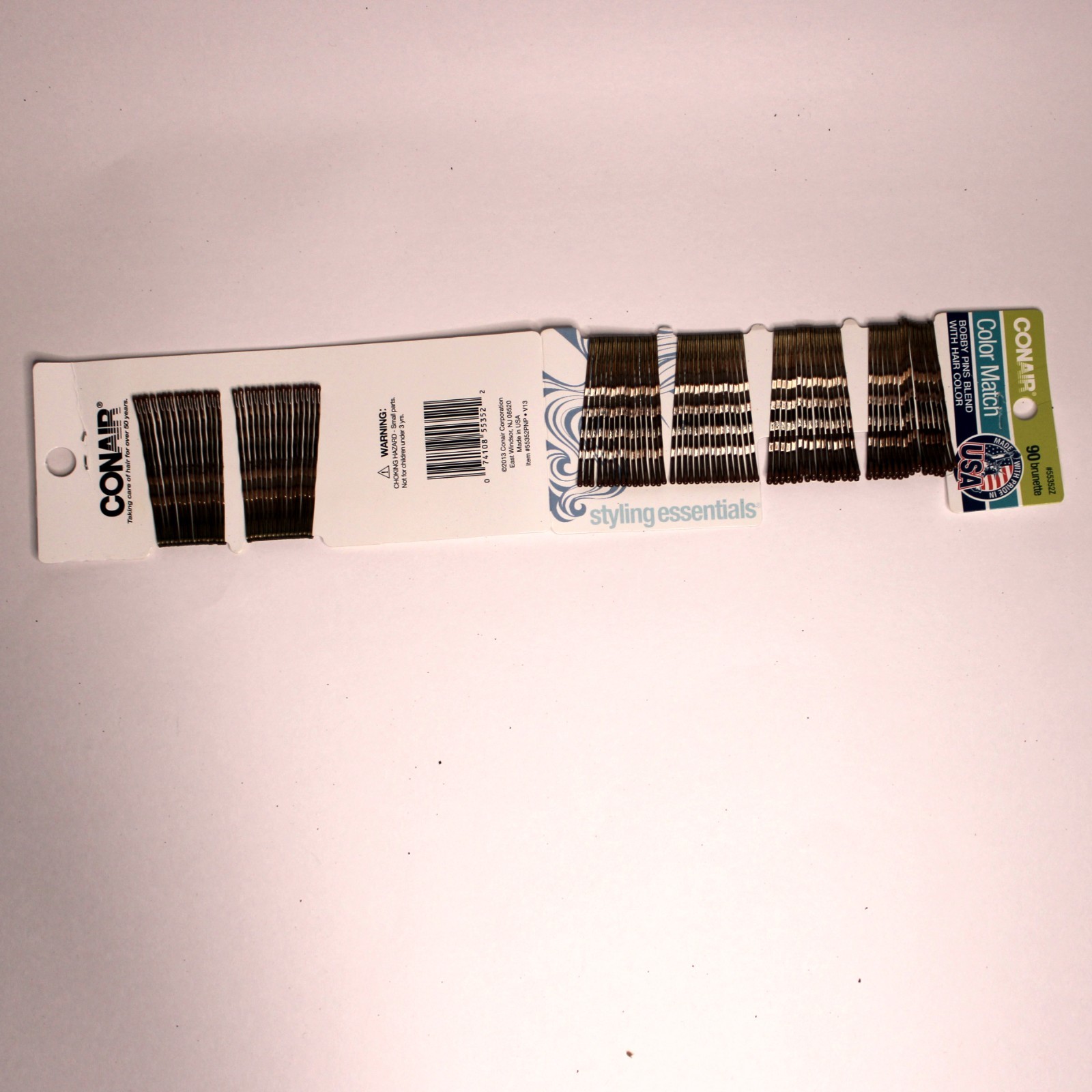 Conair Bobby Pins Black 2″ – 6 Packs (90 Each, 540 Total) – Made in USA – Secure
