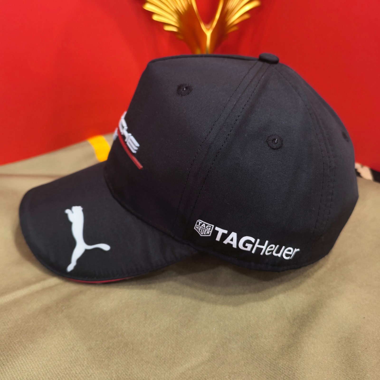 Porsche x Puma Breathable Sports Baseball Cap Black Adjustable