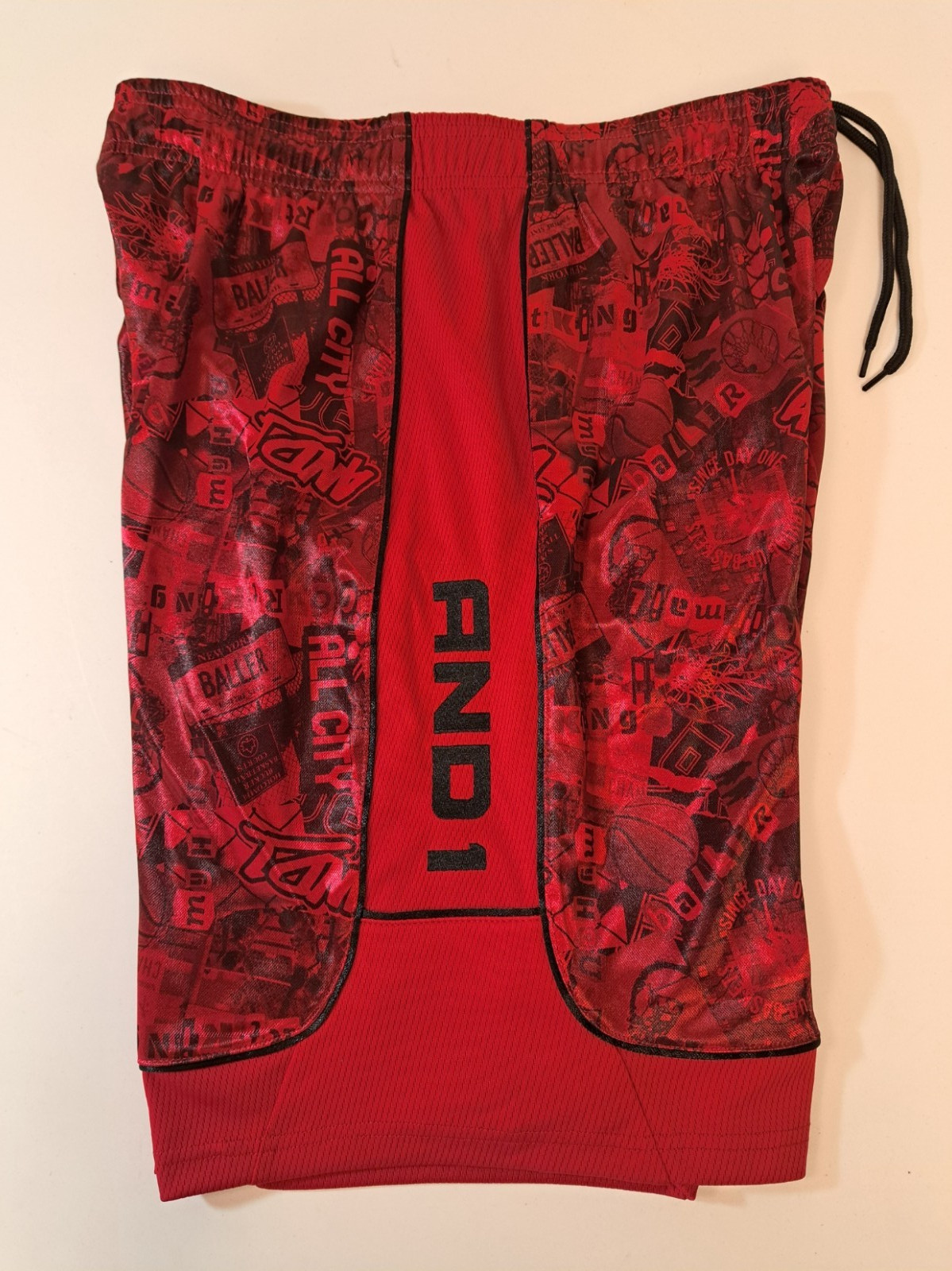 And1 Mens Shorts Basketball Gym Core 11″ Inseam S M L 2XL 3XL Black RED New