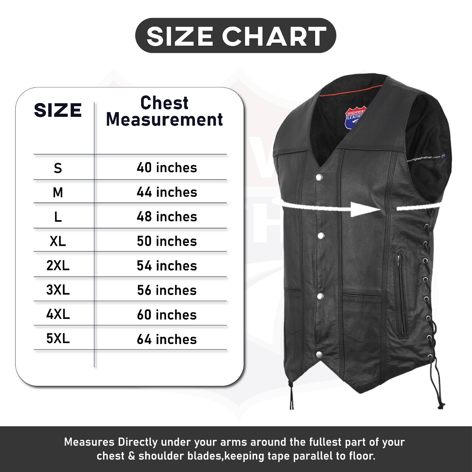 Mens Genuine Leather 10 Pockets Motorcycle Biker Vest ANARCHY Black SOA #3540BLK