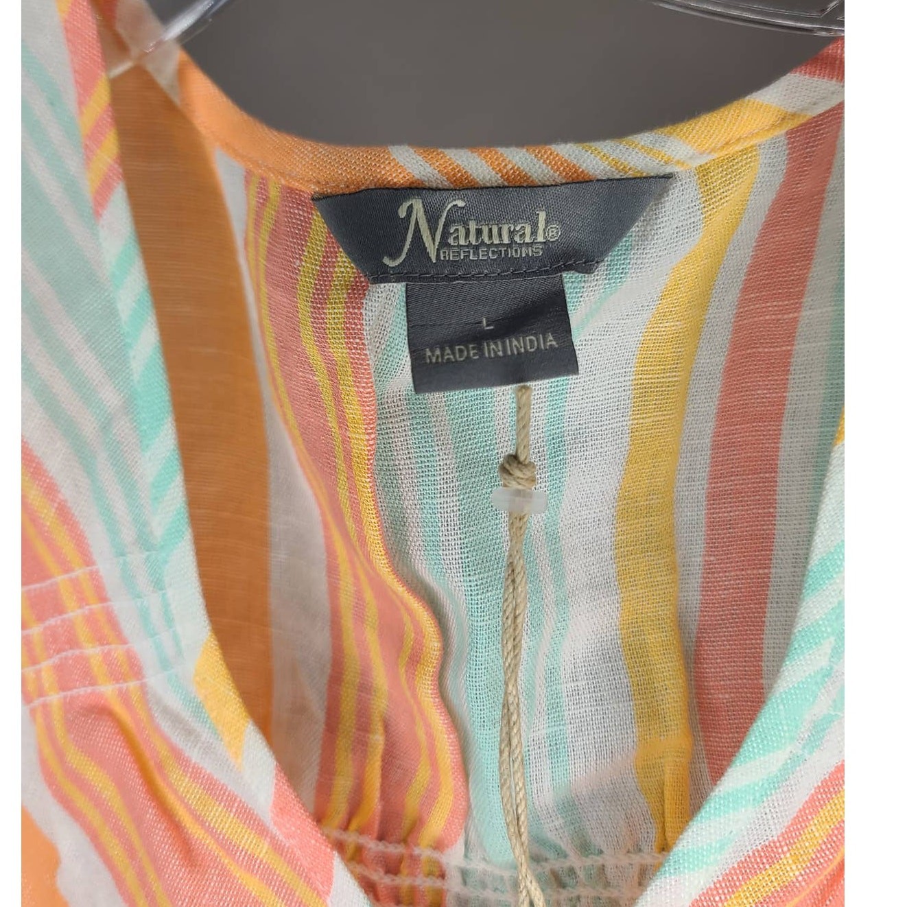 NWT Natural Reflections orange linen blend tank top – large