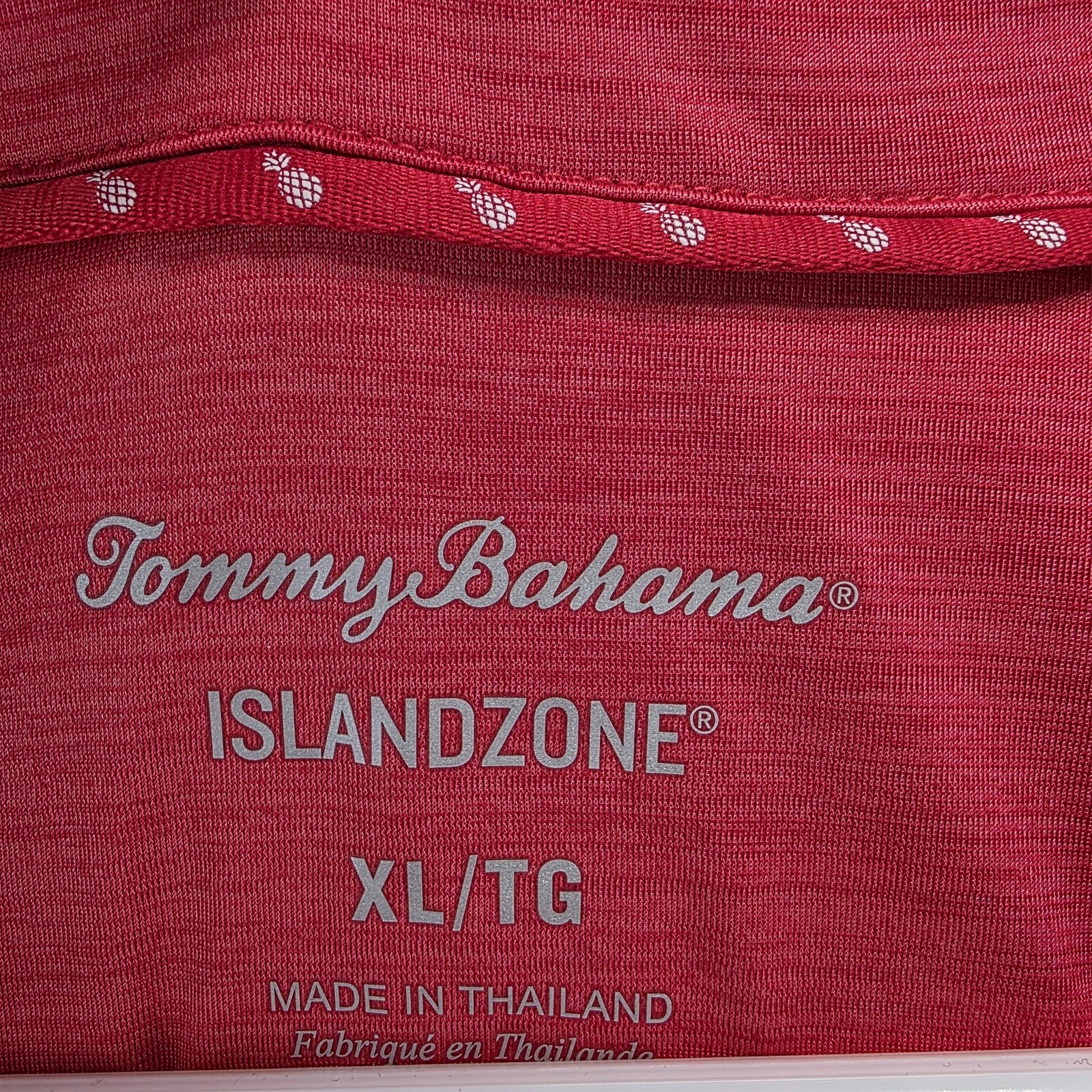 Tommy Bahama Polo Womens XL Red Basic Short Sleeve Stretch Polyester Spandex