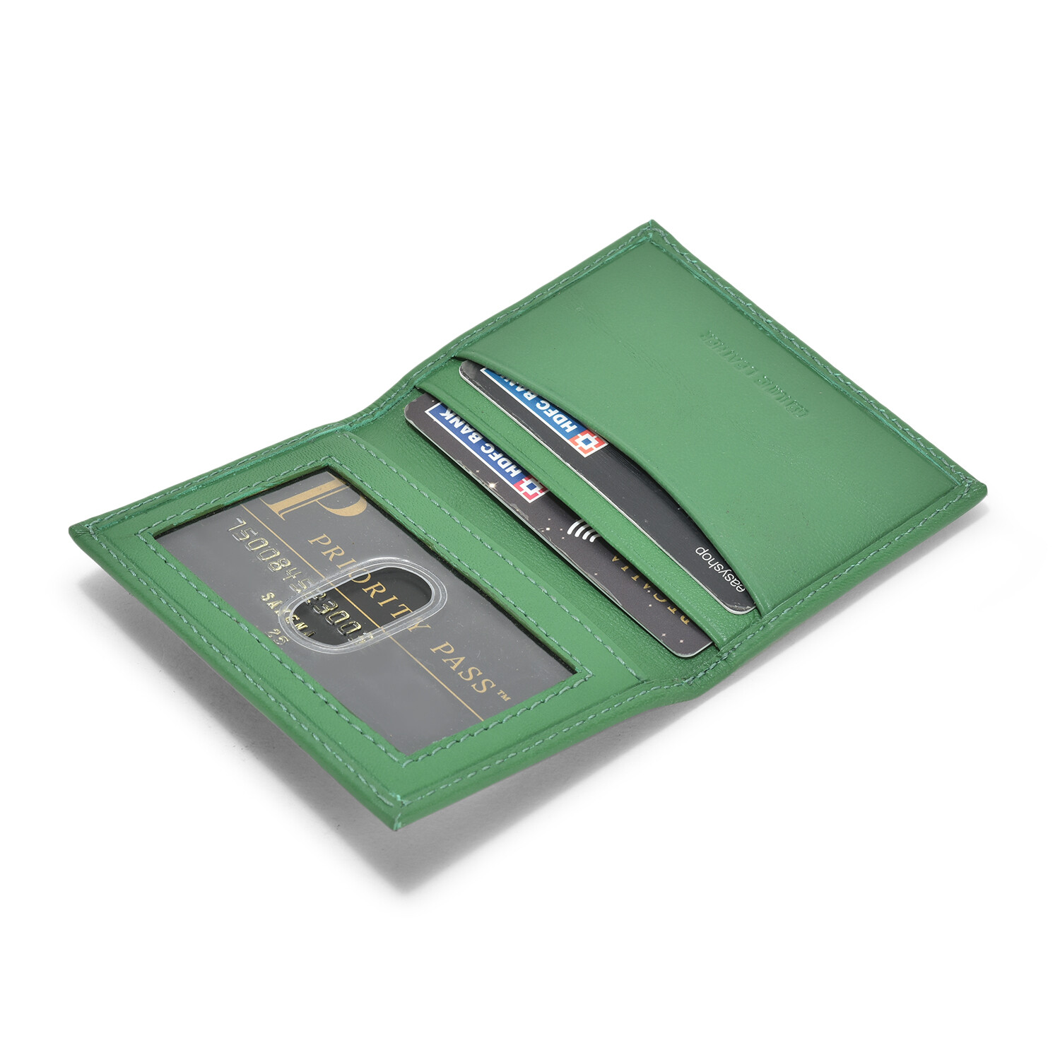 RFID Blocking Slim Card Wallet Bifold Card Case Genuine Leather Front Pocket