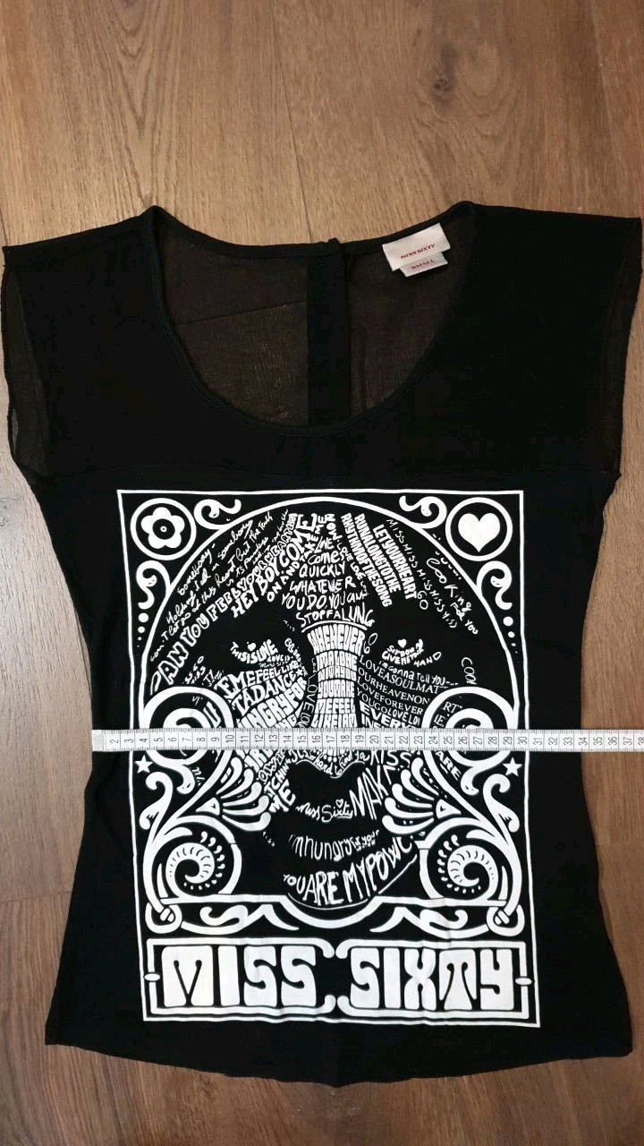 Archival Miss Sixty Black Top sz XS Miss60 Italy