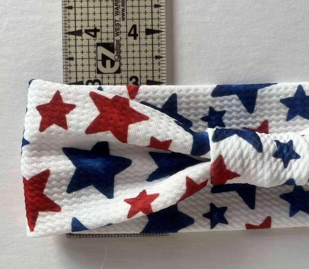 Women Patriotic USA American Stars 3″ Wide Headwrap Stretch Headband 4th of July