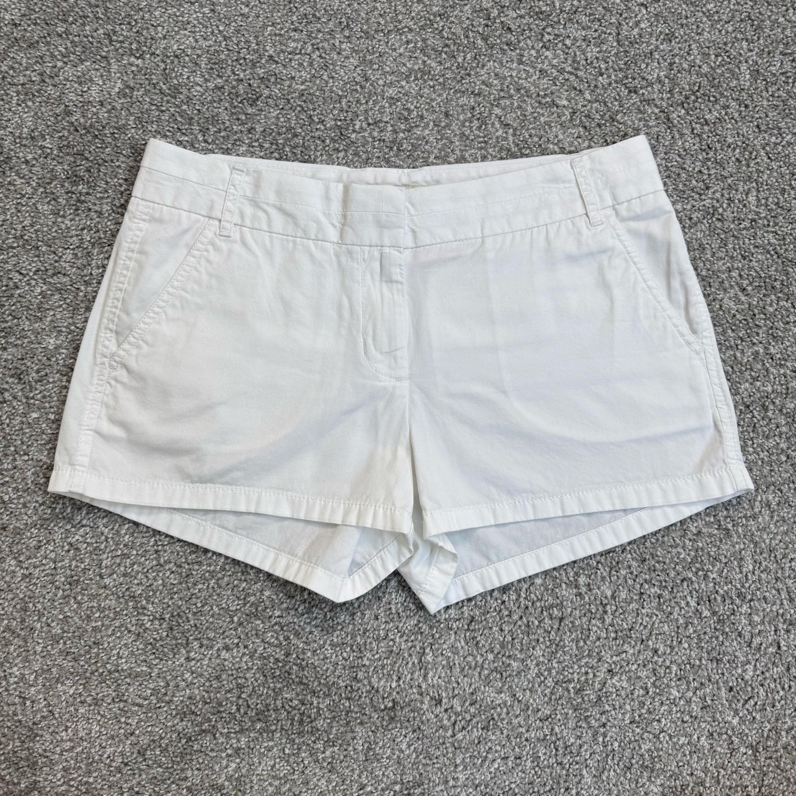 J.Crew Shorts Womens 4 White Chino Broken-In Low Rise Beach Preppy Summer 2015