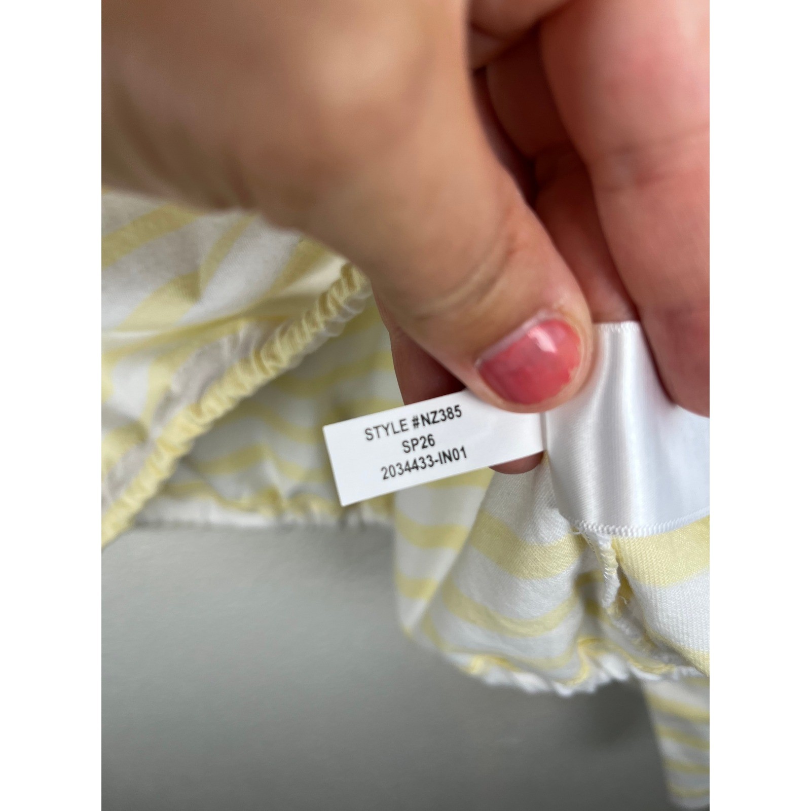 NWT Madewell The Perfect Tie-Waist Tee Allday Jersey Sheer Pineapple Striped SM