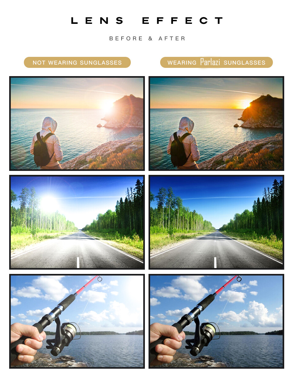 Aviators Sunglasses Anti Glare Tac Polarized Frameless UV400 UVS Protection