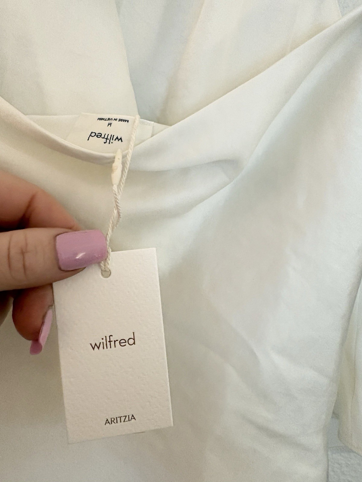 NWT Aritzia Martini Satin halter top white low cut date night going out medium