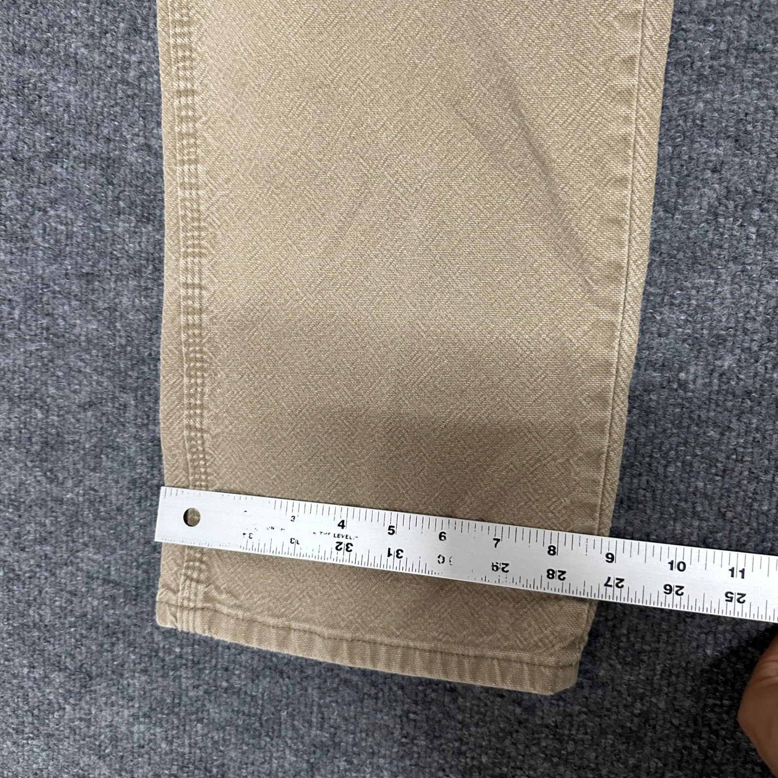 Wrangler Carpenter Pants Mens Size 38×32 Tan Khaki Relaxed Fit Utility Workwear