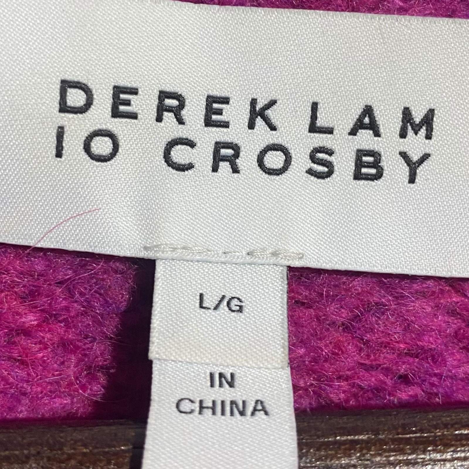 Derek Lam 10 Crosby – Locken Puff Sleeve Alpaca Blend Sweater in Fuchsia – Large