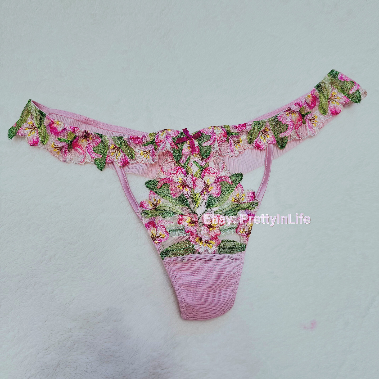 Victoria’s Secret Dream Angels Push Up bra set embroidery Lily floral pink rose