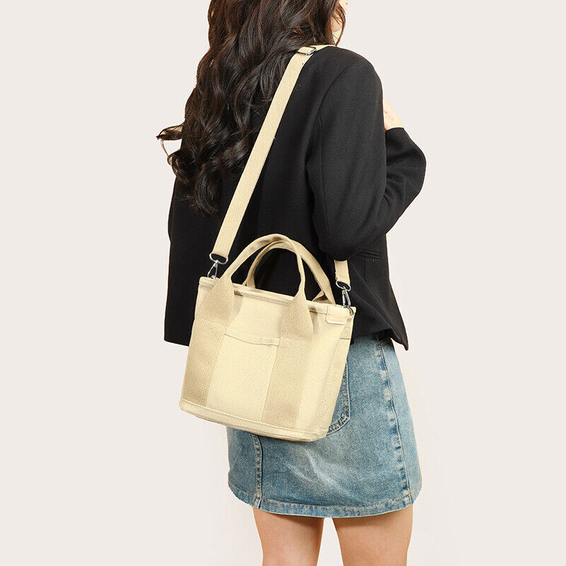 New Women Large Capacity Handbags & Shoulder Bags Canvas Tote Bag Zip Crossbody