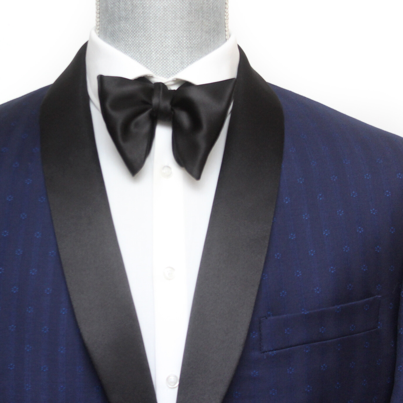 Men’s Self-tied Bow Tie Black Charmeuse Silk Bow tie Big Butterfly Bow tie S013