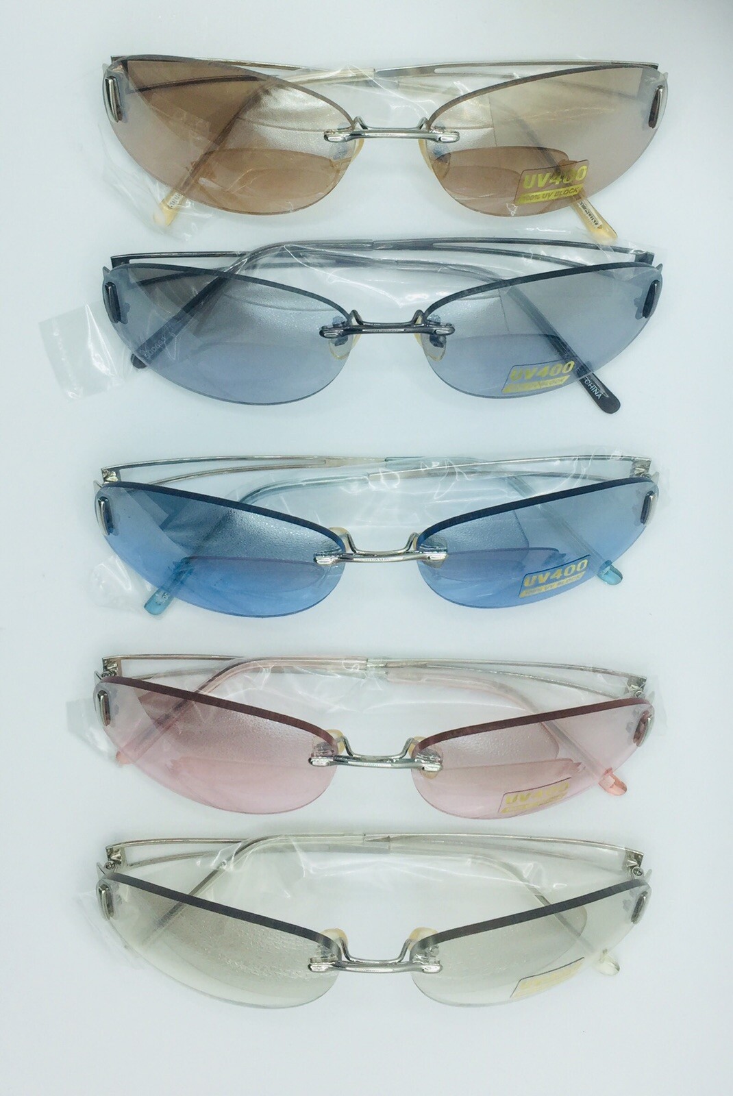 One SUNGLASSES UV400 100%UV Block Silver Metal Frame+Lens Different Color (M26)
