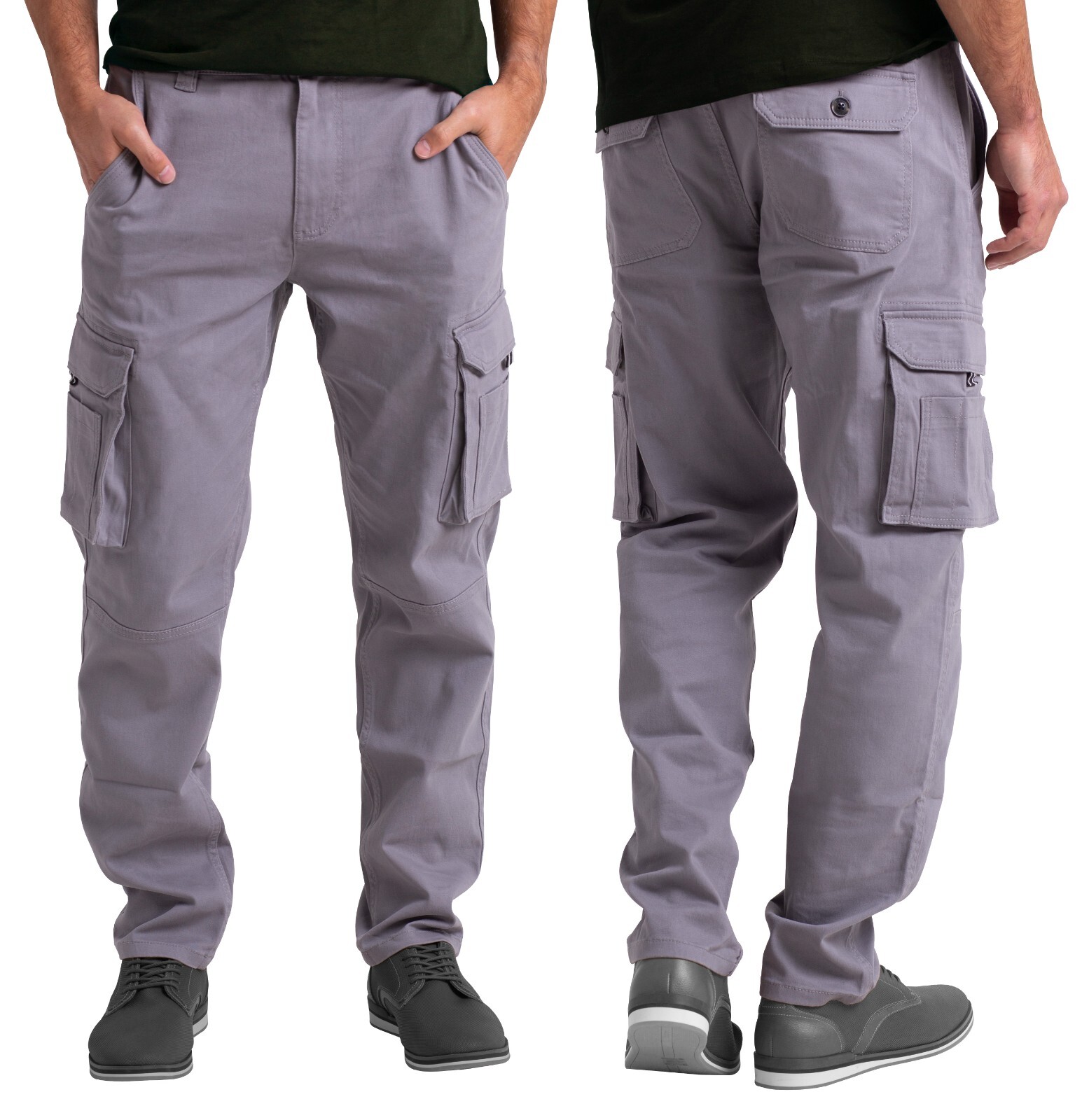 Mens Cargo Stretch Pants Classic Fit Straight Leg Outdoor Work Regular Fit Pants
