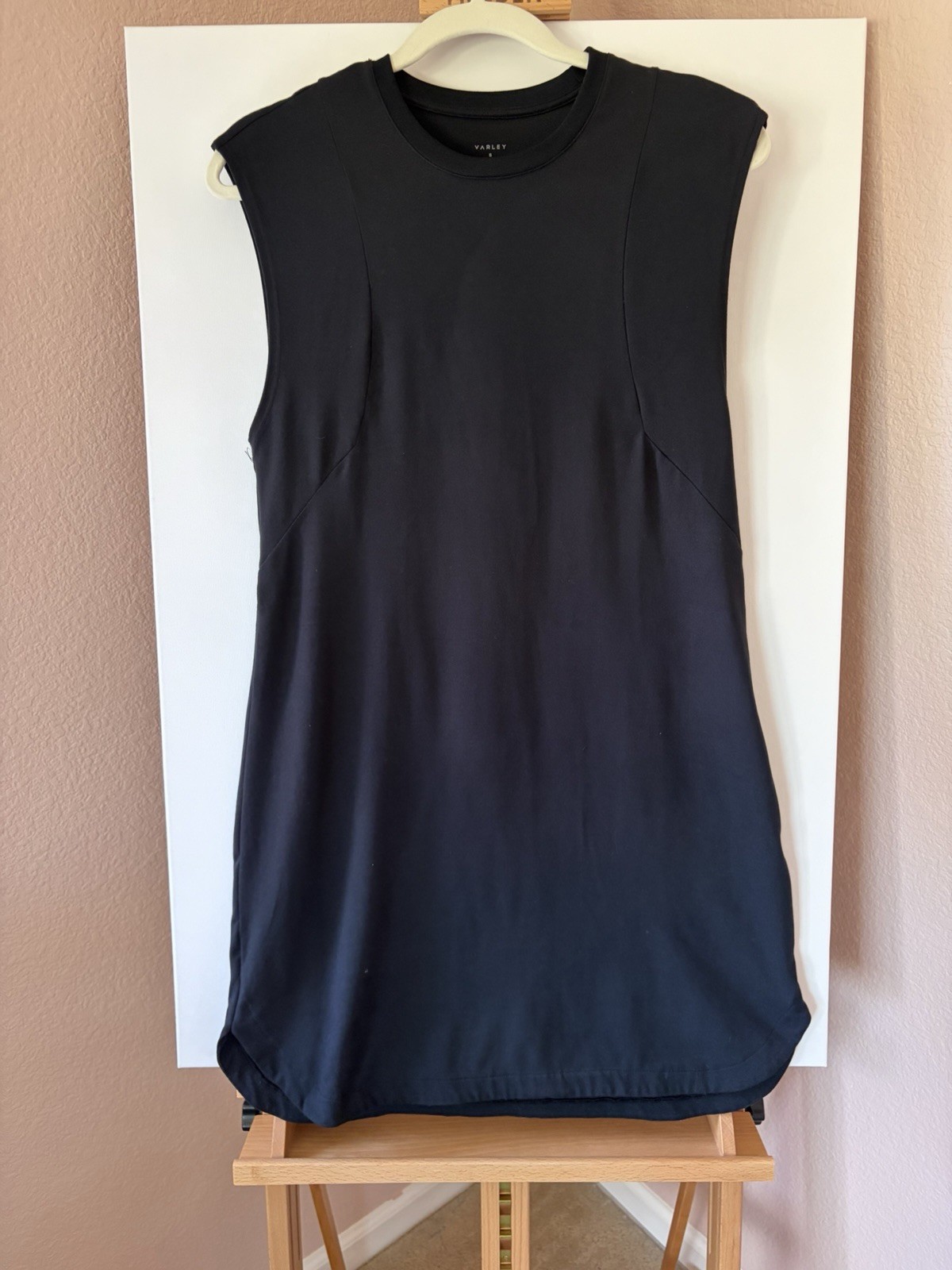 Varley Naples Dress Womens Small Black Sleeveless Activewear Tennis Mini Shirt