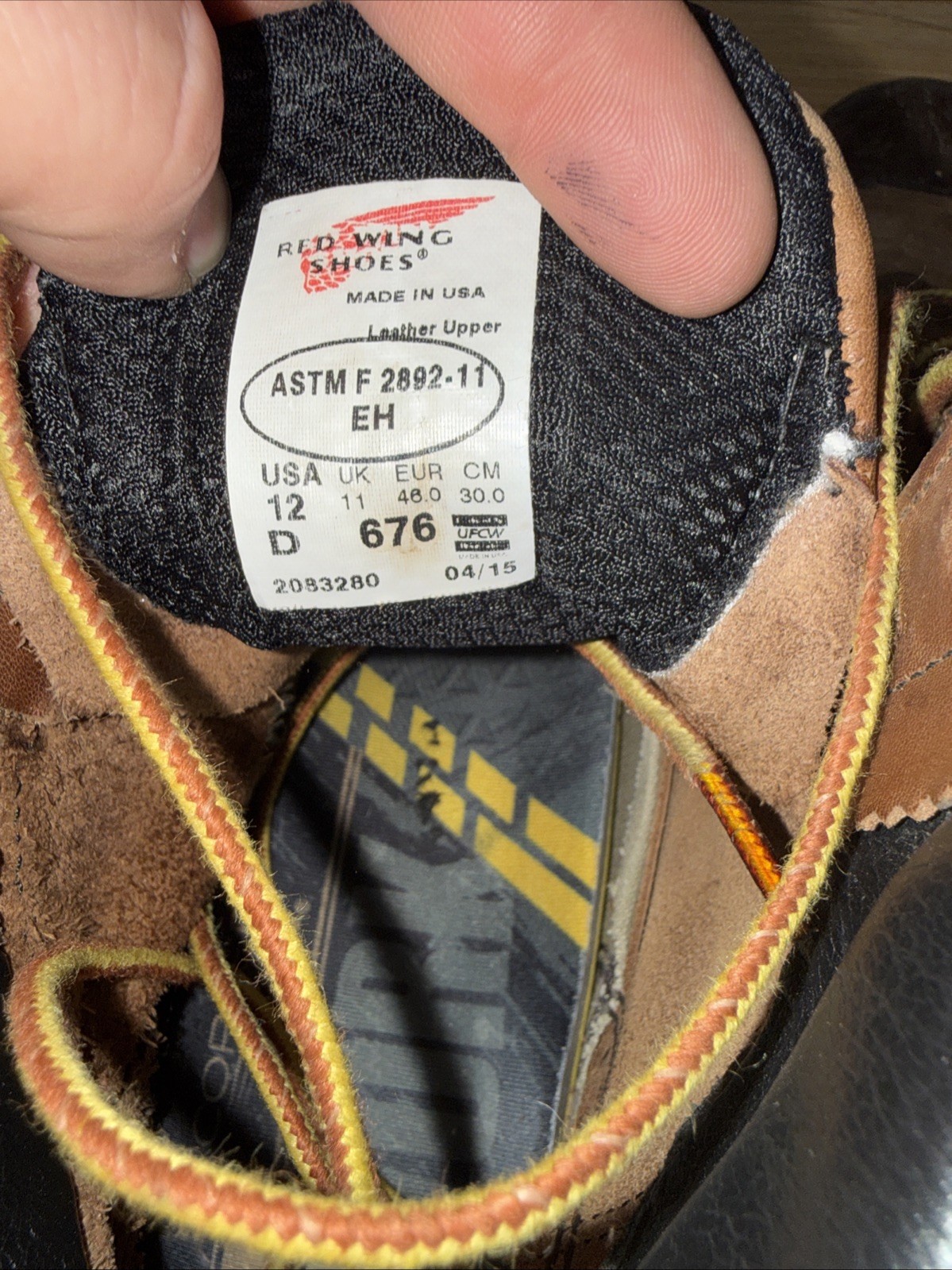 Red Wing 676 Supersole Boots with Brown Tuff Toe Size 12D (Soft Toe) (USA)
